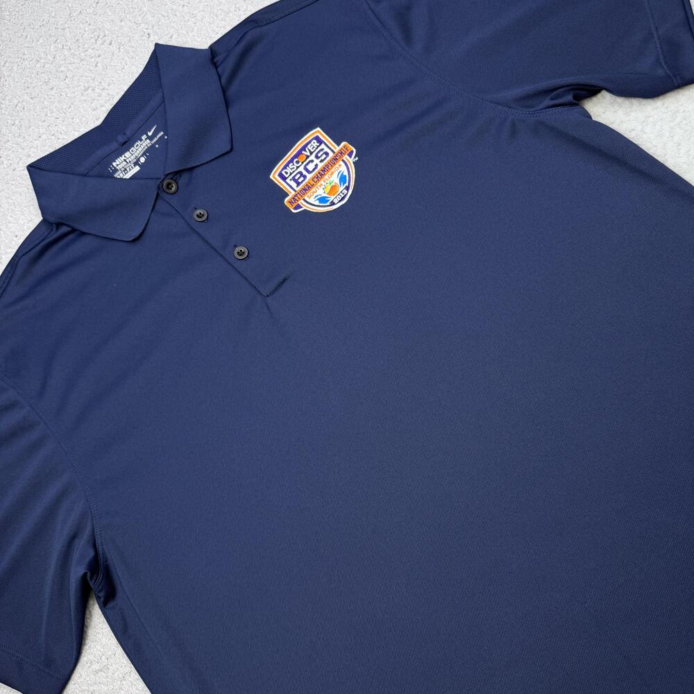Discover BCS 2013 Nike Golf Polo Shirt Mens Large Navy Dri Fit NCAA Football